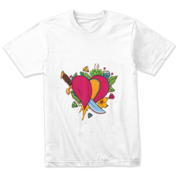 Heart Lemon Art Design T-shirt